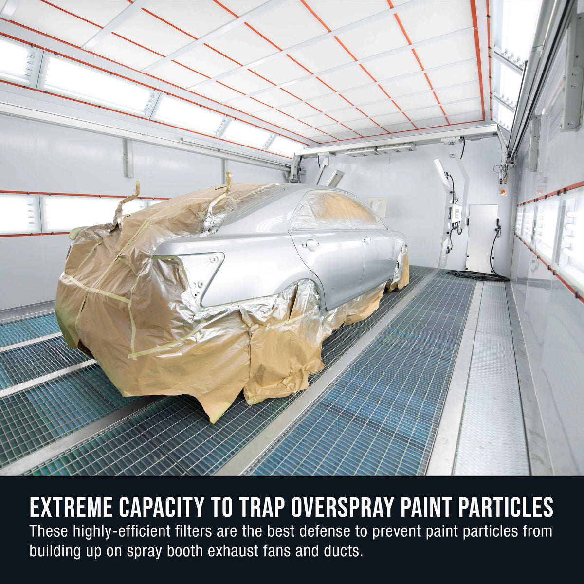 Master Elite Premium Paint Sizepray Booth Exhaust Filter Roll, 25" x 100' - 18 Gram Heavy-Duty Fiberglass Paint Arrestor - Captures Traps Overspray Paint Particles in Auto Autobody Refinish Booths