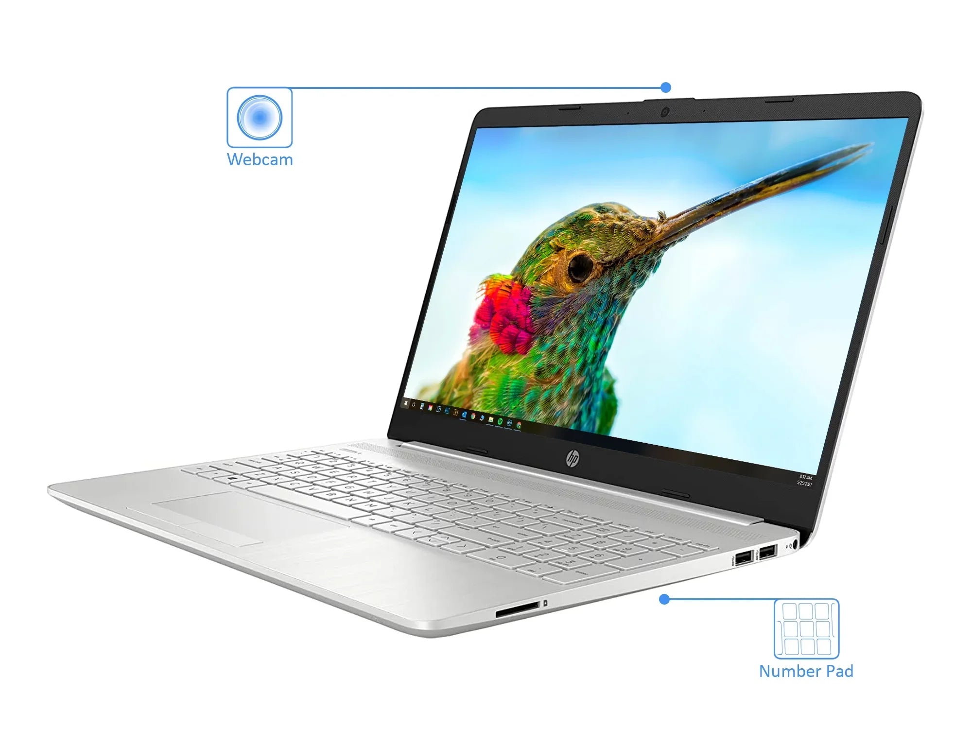 HP 15 Laptop, 15.6" IPSize FHD Display, Intel Core i3-1115G4 Upto 4.1GHz, 16GB RAM, 1TB NVMe SizeSizeD, HDMI, Card Reader, Wi-Fi, Bluetooth, Windows 10 Home Size
