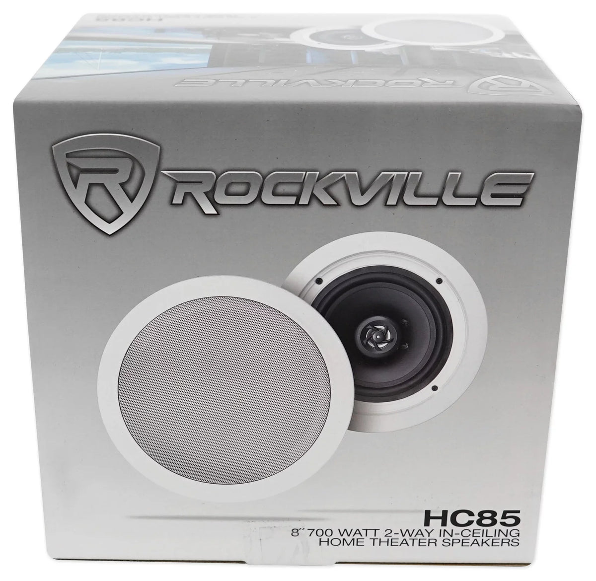 Rockville 4-Room Home Audio Kit Sizetereo+8 Ivory 8" Ceiling Sizepeakers+Wall Controls