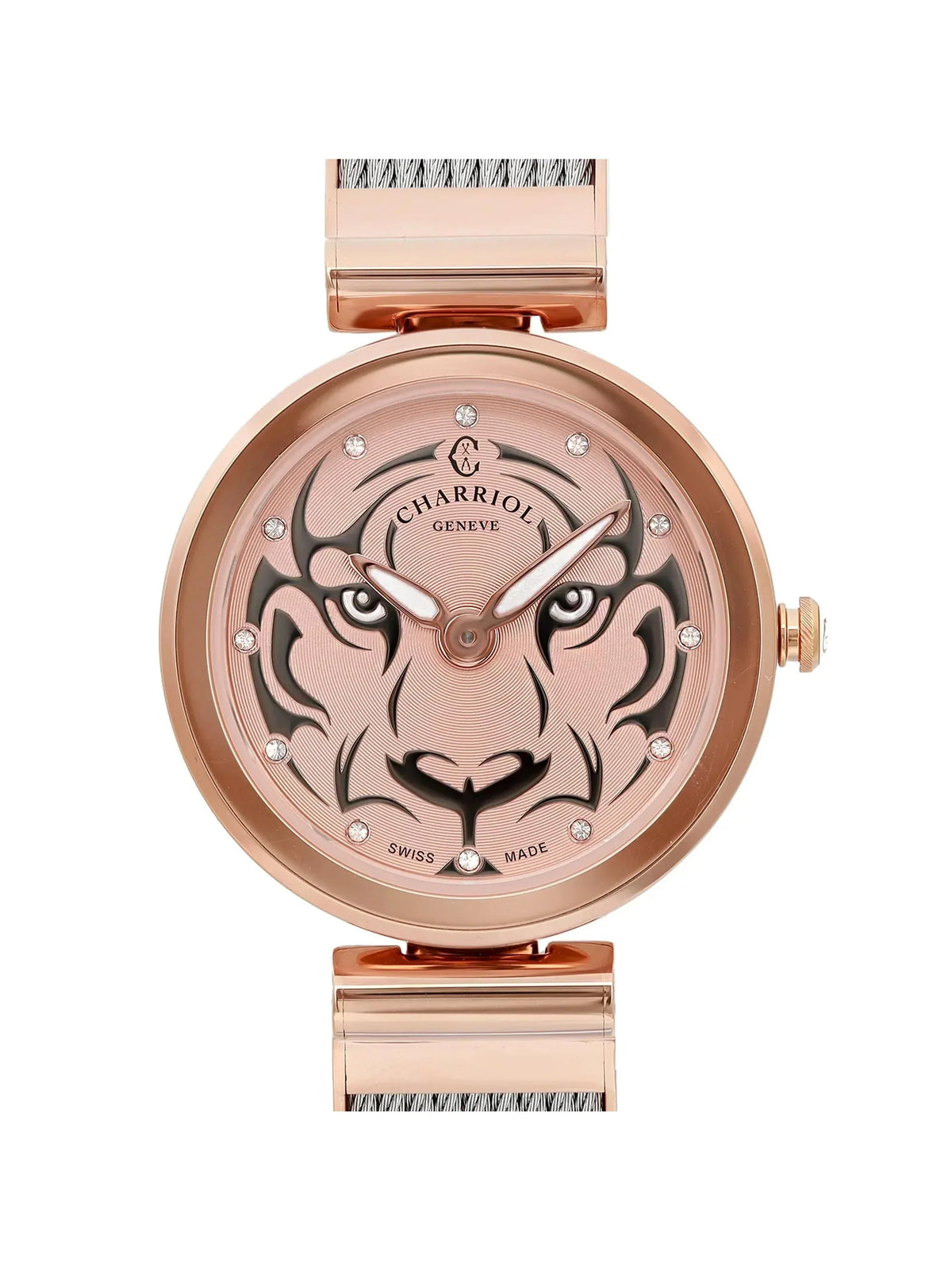 Pre-owned Charriol Forever Tiger Sizeteel Ladies Watch FE32.102.029 (Like New)