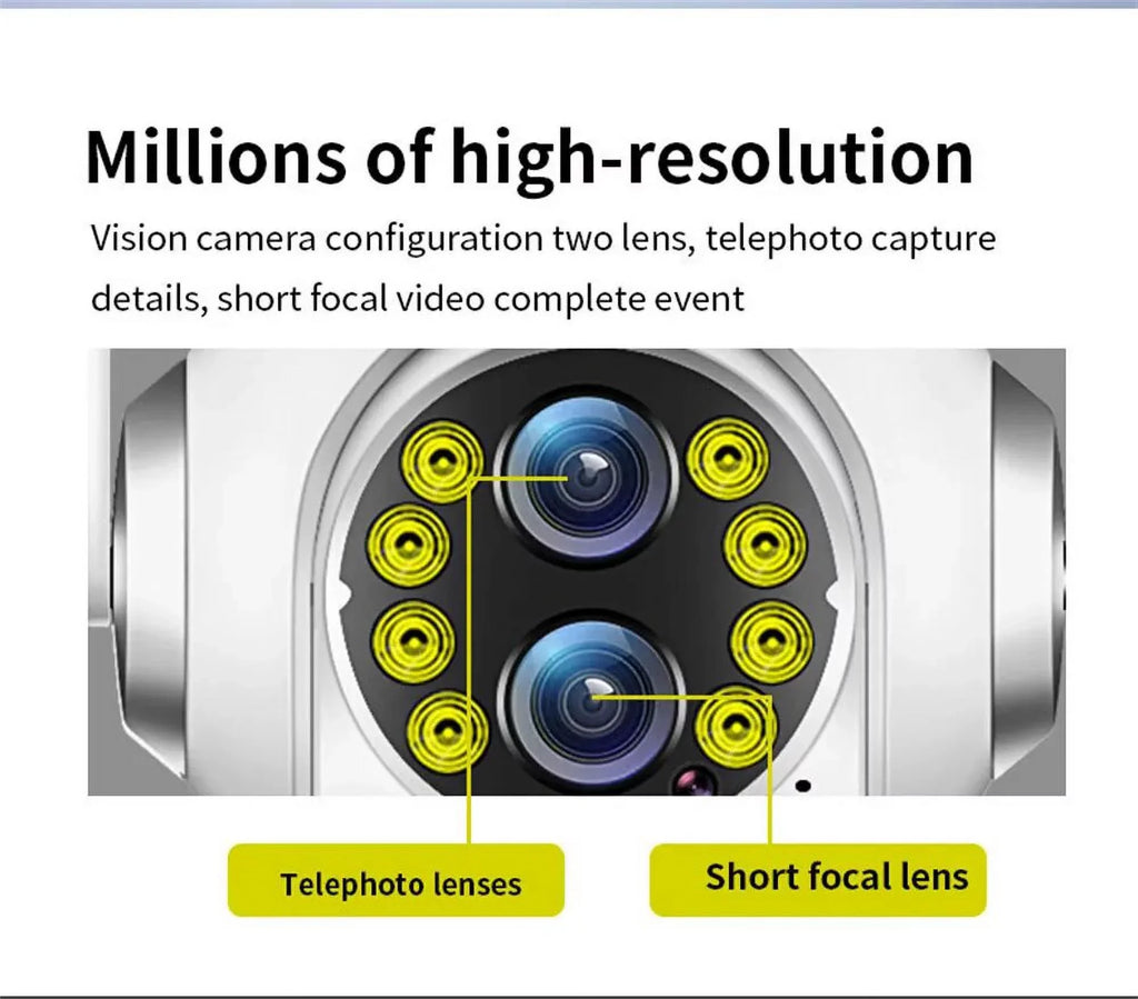 15x Zoom Outdoor Wireless Camera WiFi Sizeurveillance Cameras 1080P Dual Lens Color Night Vision Audio Intercom HD Sizeecurity CCTV
