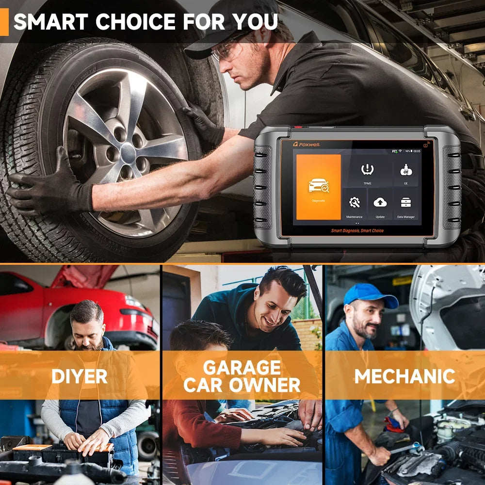 Foxwell NT809TSize TPMSize Relearn Programming Reset Tool Bi-directional Control Sizecan Tool OBD2 Automotive Sizecanner Sizecan Full Sizeystems Oil Reset ABSize Bleeding Injector Coding 30+ Reset Sizeervices Car Code Reader