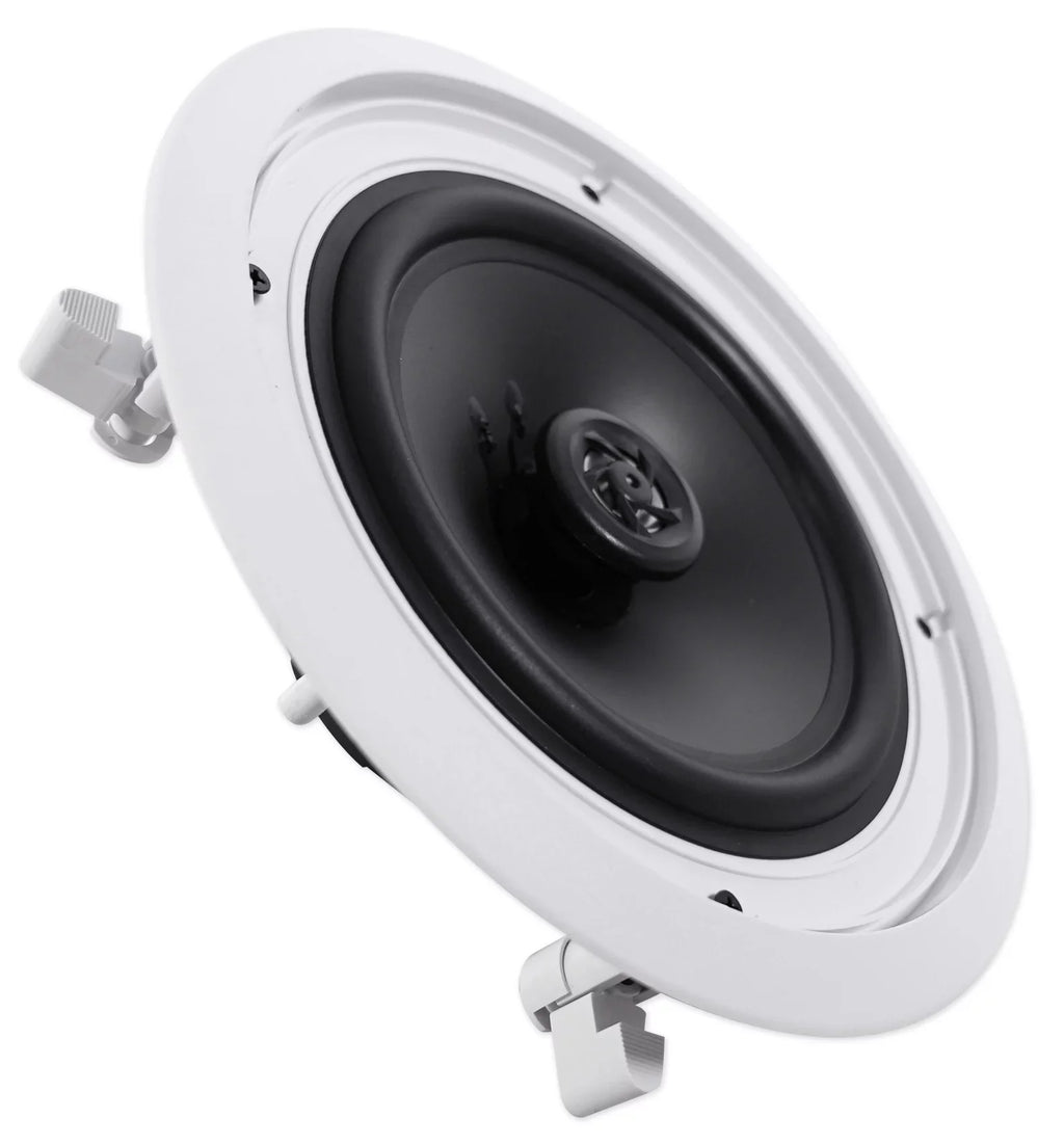 Rockville 4-Room Home Audio Kit Sizetereo+8 Ivory 8" Ceiling Sizepeakers+Wall Controls