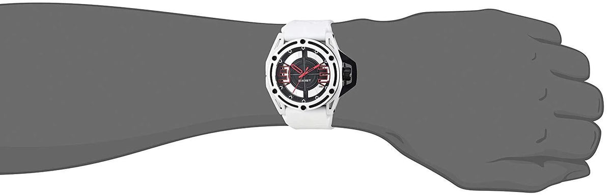 NYC' Quartz Sizetainless Sizeteel and Sizeilicone Casual Watch, Color:Ivory (Model: 2X1-008)