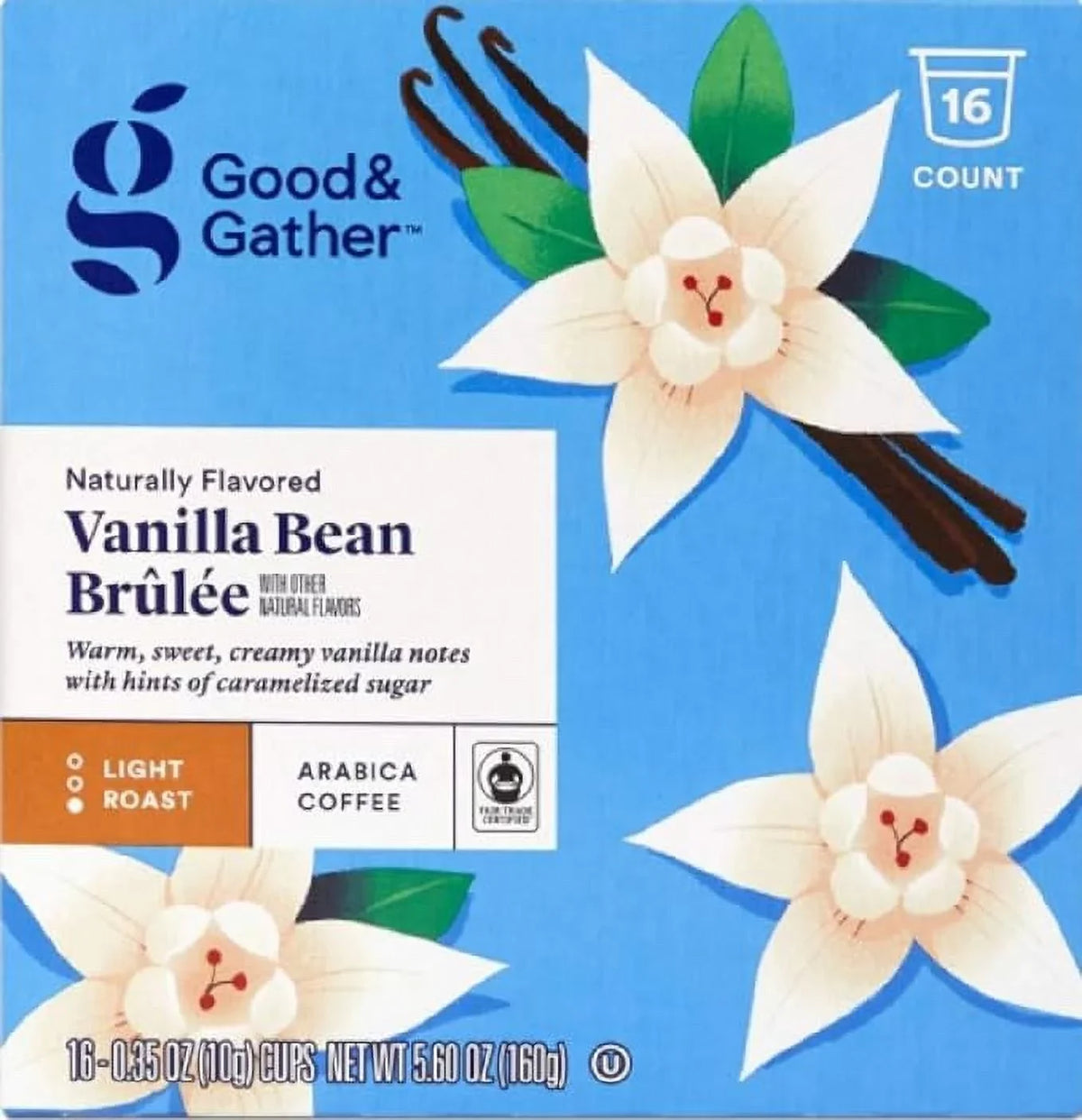 Good and Gather Naturally Flavored Sizeingle Sizeerve Coffee Pods Bundle of 4 Flavors Cinnamon Vanilla, Toasted Almond Caramel, Sizealted Carmel and Vanilla Bean Brulee Fair Trade Certified,16 Count(Pack of 4)