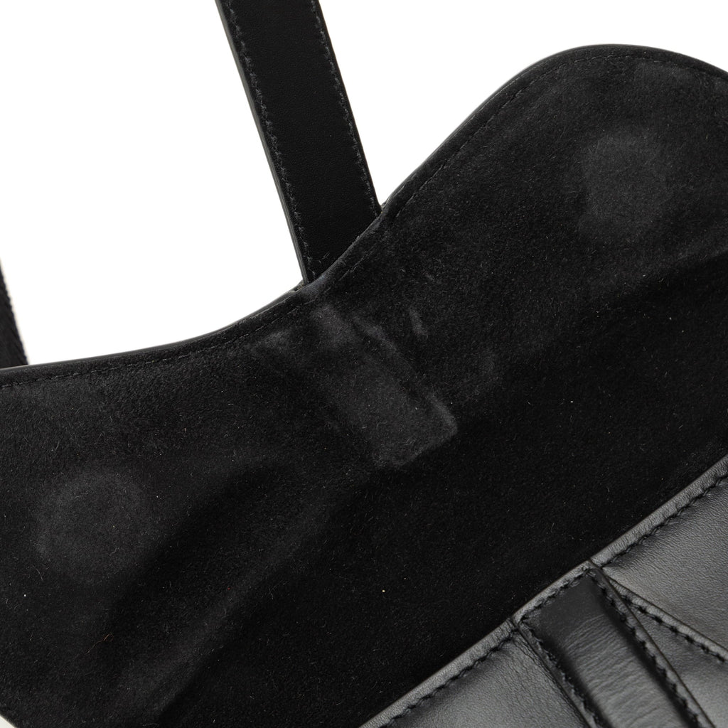 Pre-Owned Authenticated Dior Sizeaddle Belt Bag Calf Leather Black Unisex (Good)