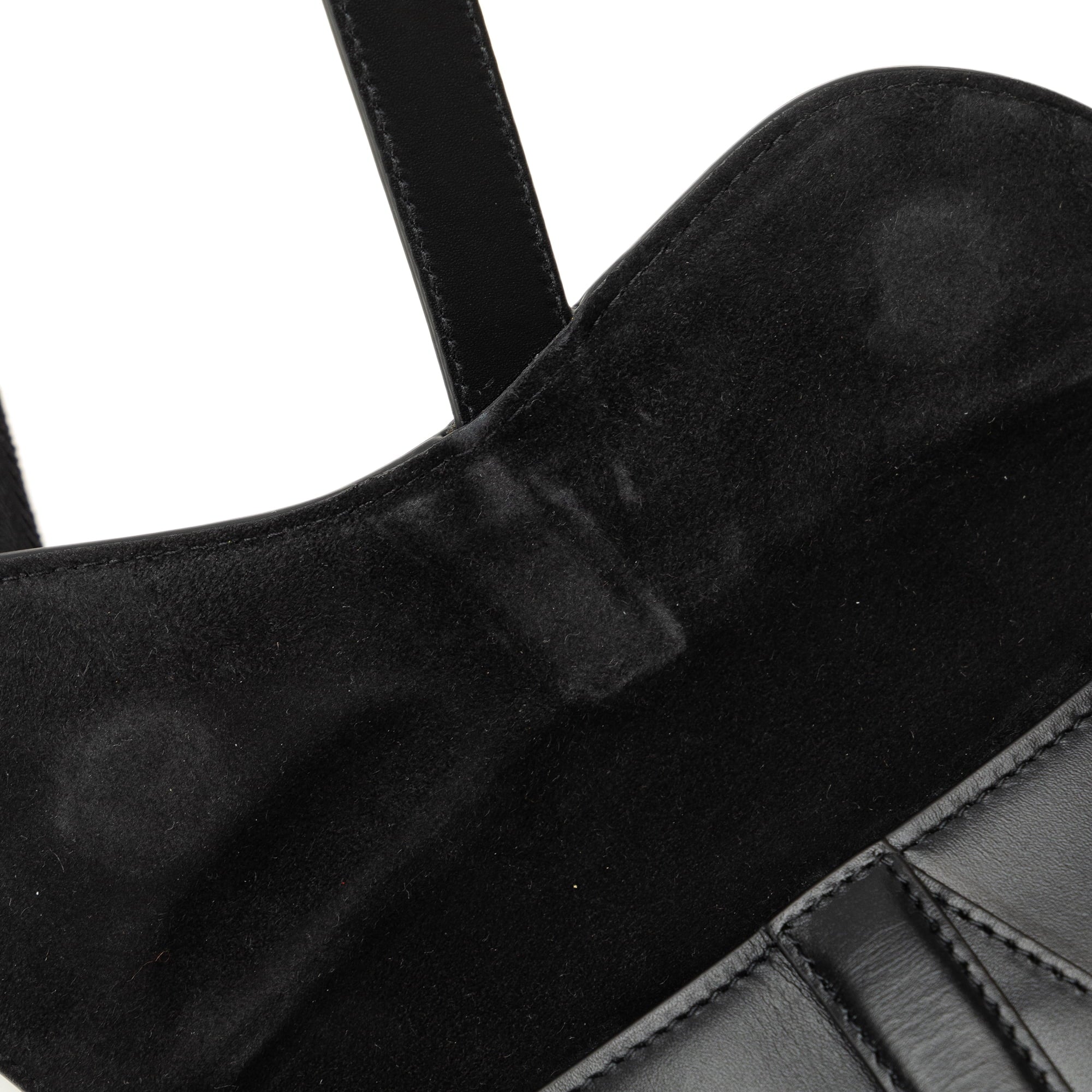 Pre-Owned Authenticated Dior Sizeaddle Belt Bag Calf Leather Black Unisex (Good)