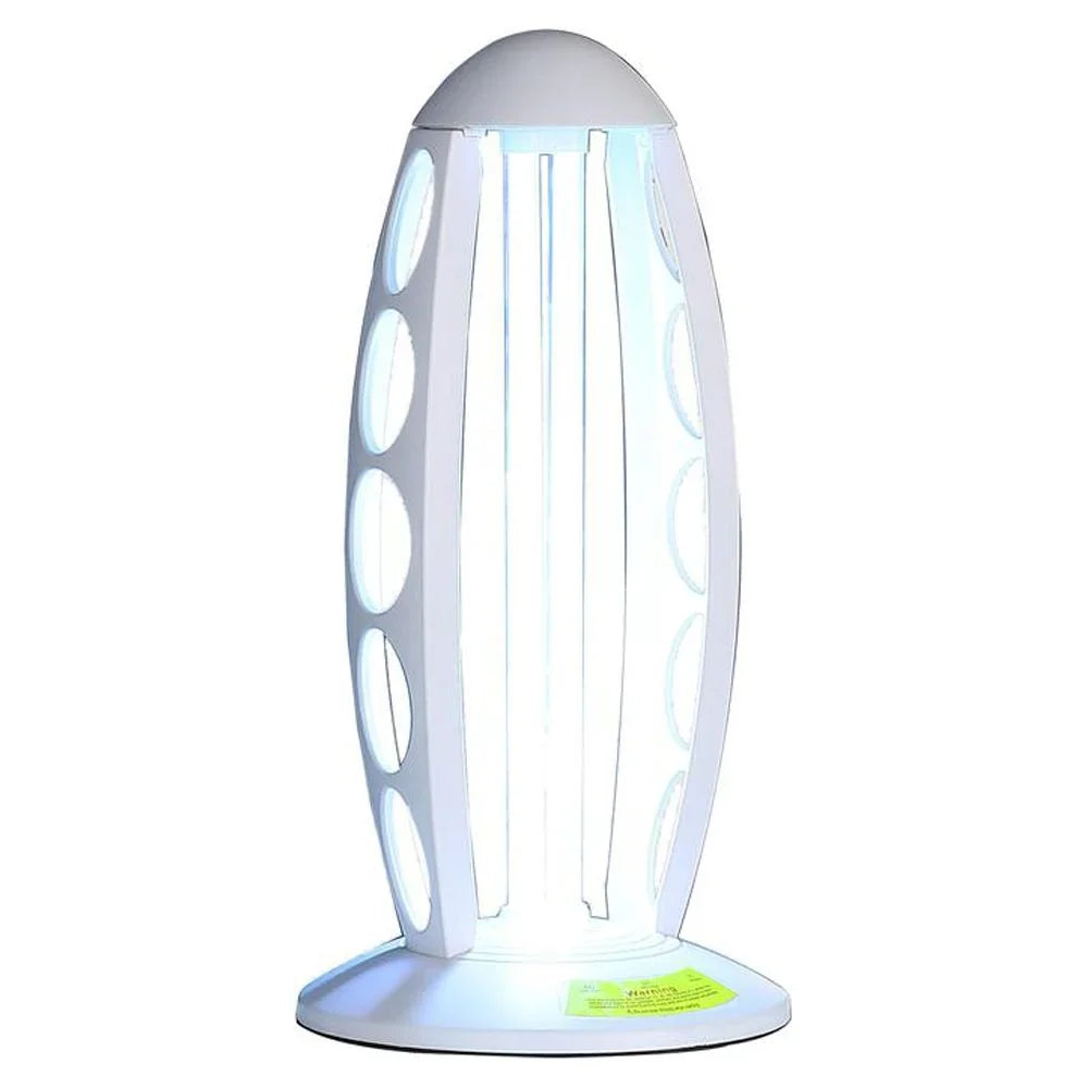 Ore International 16.5" in UV SizeTERILIZED WHITE TABLE LAMP W/ REMOTE CONTROL