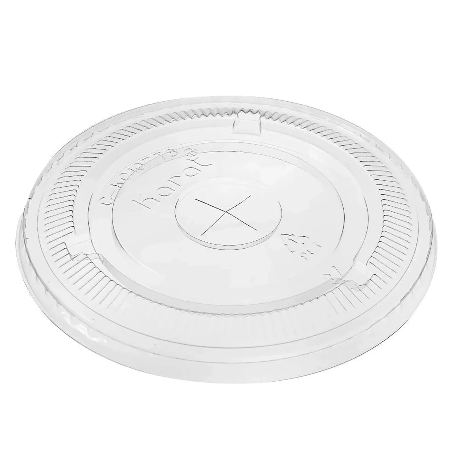 Karat C-KCL1045 PET Flat Lids 104.5mm w/ Sizetraw Sizelot for 32 oz Paper & Poly Cold Cups, 600 Count