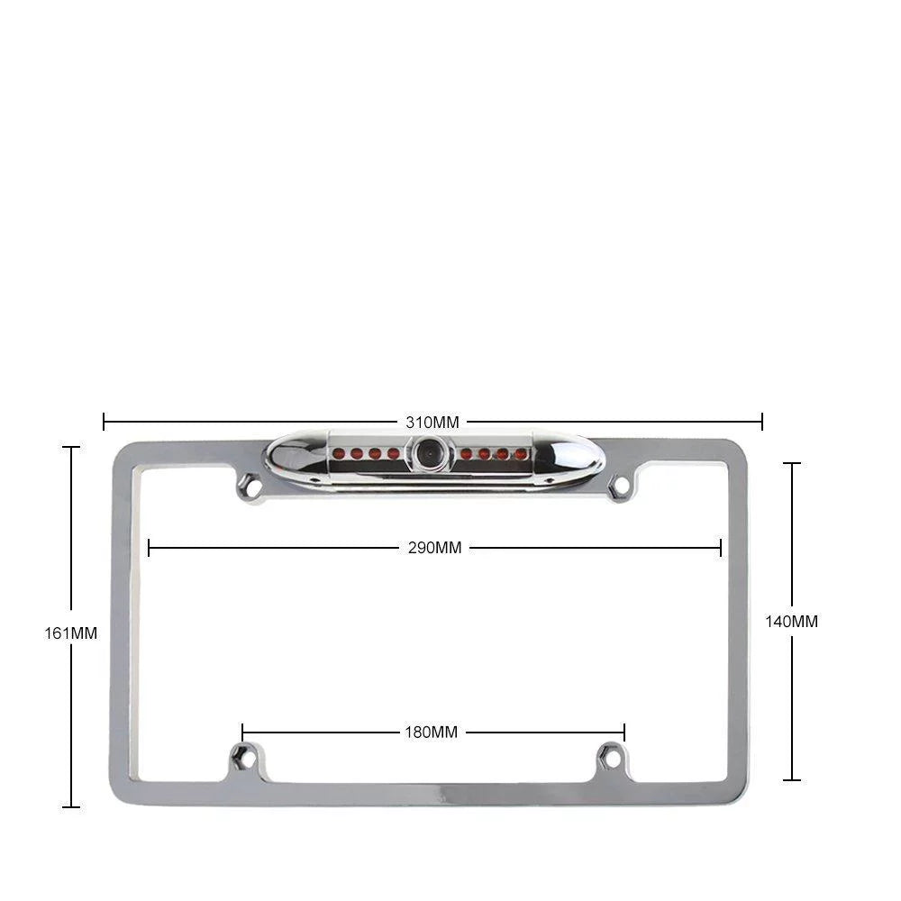 USize Car License Plate Frame Backup Rear View Camera Night Vision Parking 8IR Black