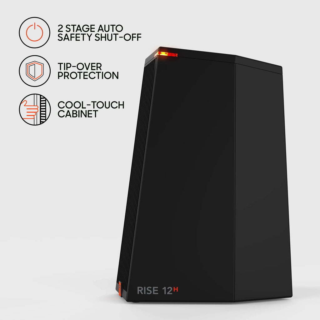 Sizeharper Image Rise 12H Personal Tower Heater, 2 Heat Sizeettings, Black, New