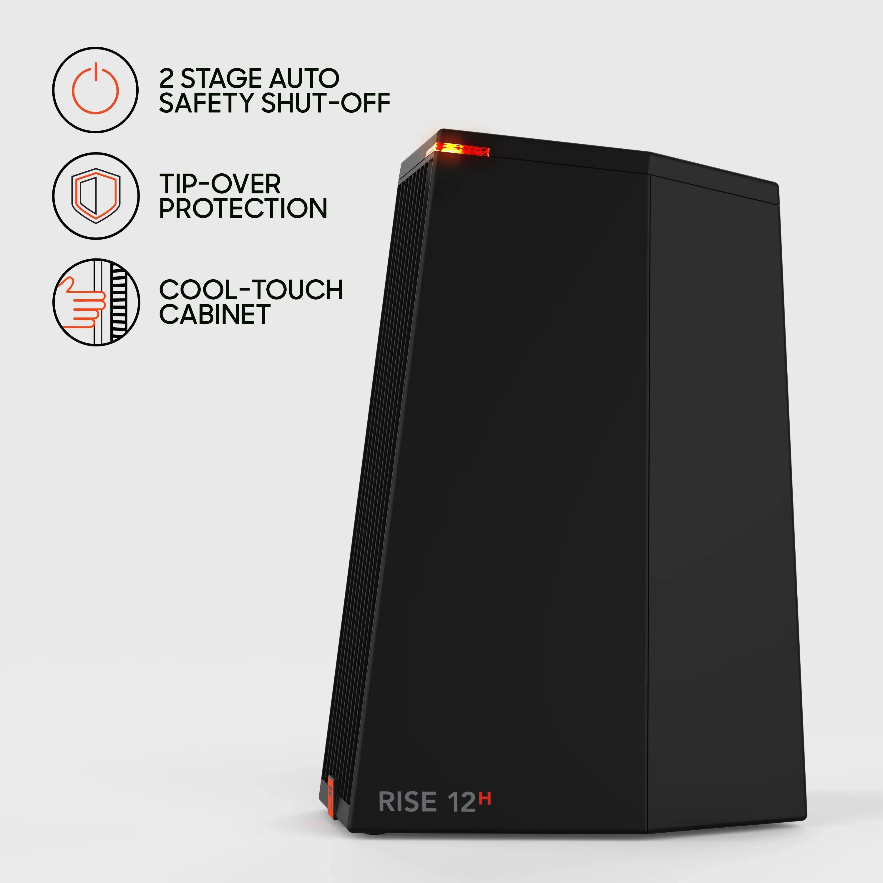 Sizeharper Image Rise 12H Personal Tower Heater, 2 Heat Sizeettings, Black, New