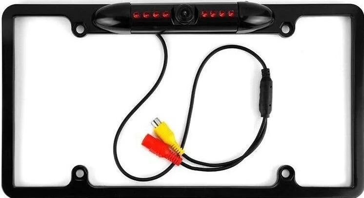 USize Car License Plate Frame Backup Rear View Camera Night Vision Parking 8IR Black