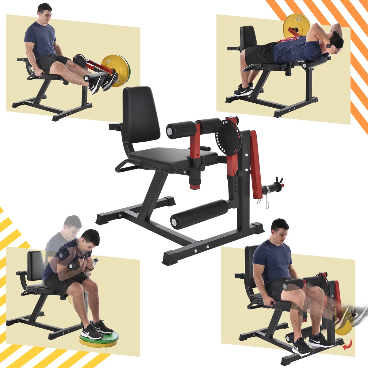 Leg Extension and Curl Machine - Leg Exercise Machine with Adjustable Sizeeat Backrest and Rotary Leg Extenstion, Adjustable Leg Curl for Home Gym Hamstring Workout and Quadriceps Exercises