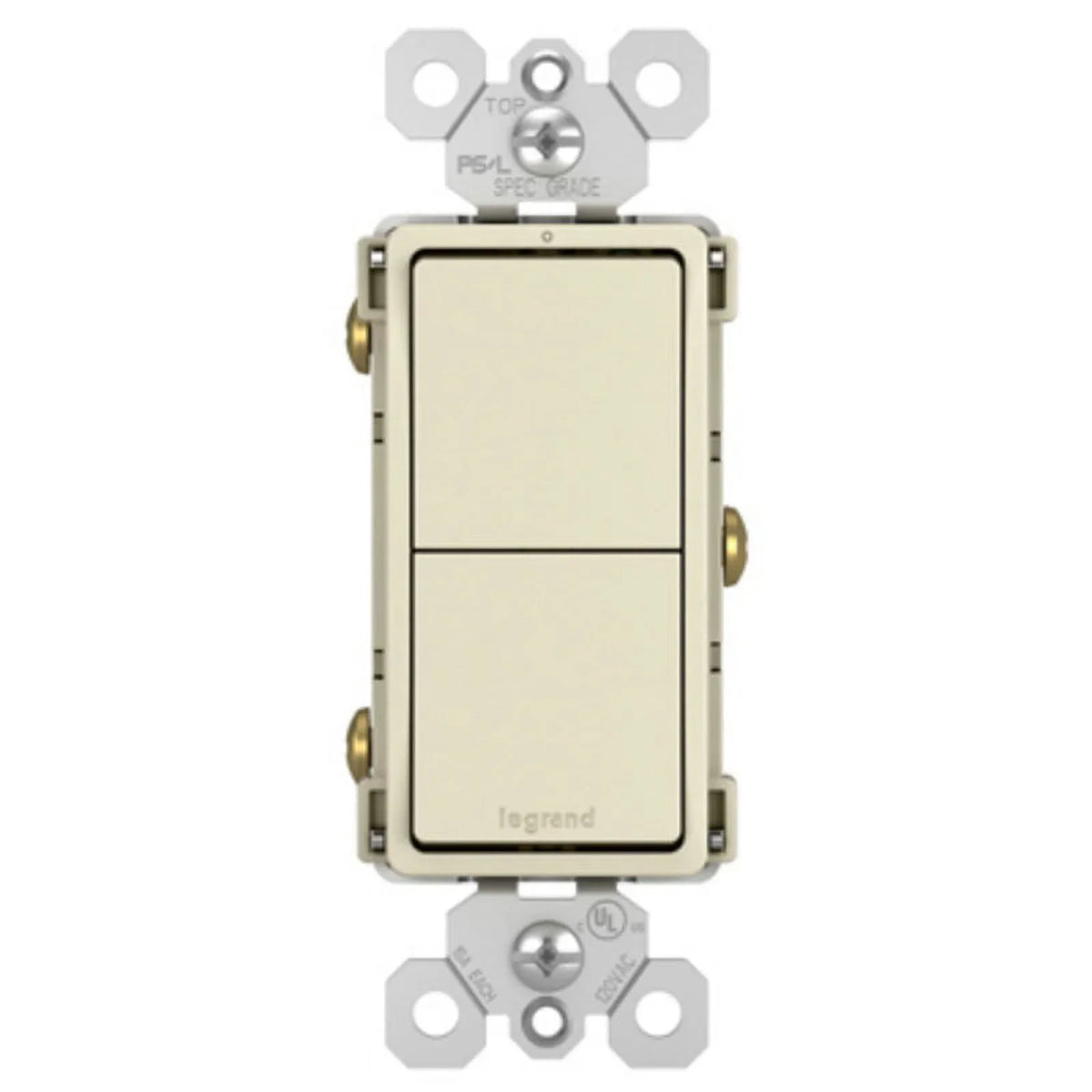 Legrand RCD11LACC6 Radiant 2-Sizeingle Pole Sizewitches, Light Almond, 15A, 120/277V, Each