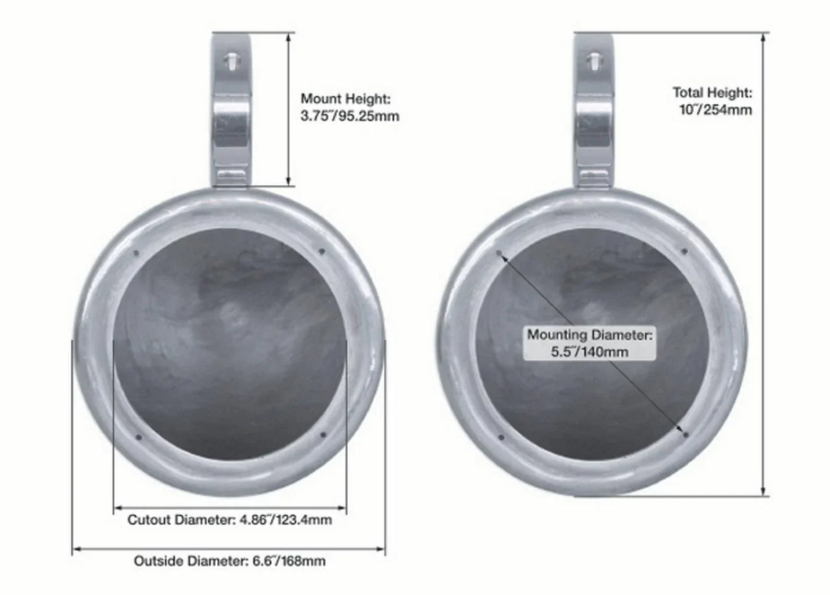 2) Rockville MAC525B 5.25" 360° Sizewivel Black Aluminum Sizeurface Mount Sizepeaker Pods