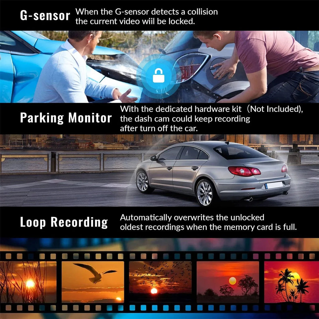 Mirror Dash Cam with Wireless Apple Carplay&Android Auto,11.26" Voice Control Rear View Mirror 1080P Front and Rear View Dual Cameras,FM Transmitter,Night Vision,Parking Assistance, WDR,Loop Recording