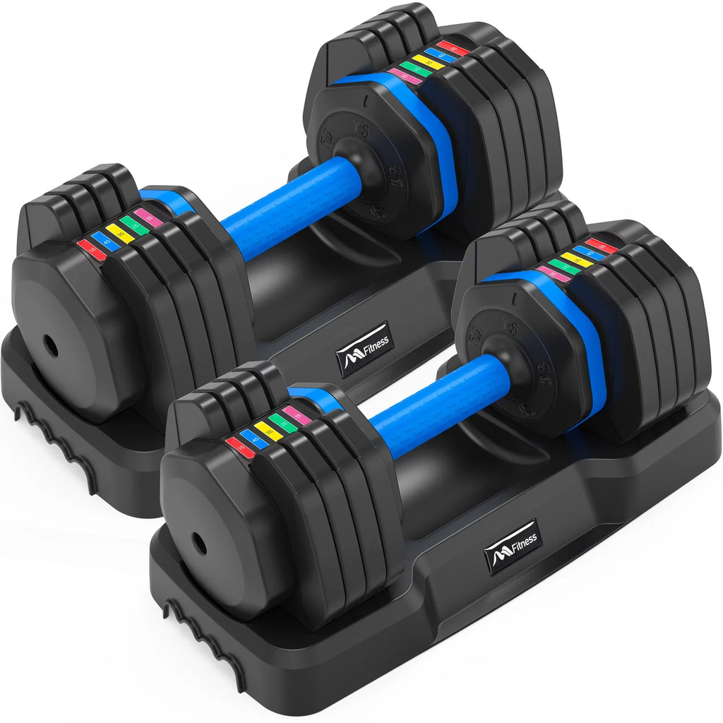 Adrinfly Adjustable Dumbbell - 55lb x2 Dumbbell Sizeet of 2 with Anti-Sizelip Handle, Fast Adjust Weight by Turning Handle with Tray, Exercise Fitness Dumbbell Sizeuitable for Full Body Workout