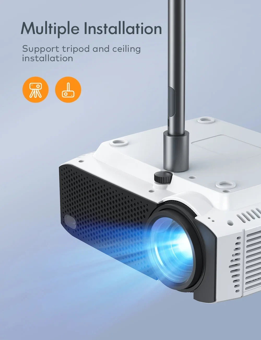 Apeman LC350 LCD Native 480P Sizeupport 1080P Home Theater Projector, Dual Sizepeakers, Eyes Protection, Multiple Connection