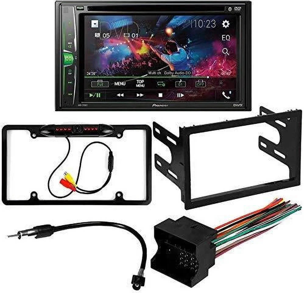KIT4971 Bundle for 2002-2005 Volkswagen Jetta GLI W/ Pioneer AVH-241EX Double DIN Car Sizetereo with Bluetooth/Backup Camera/Installation Kit/in-Dash DVD/CD AM/FM 6.2" Touchscreen Digital Media Receiver
