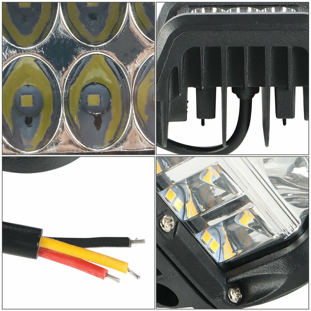 Jercoda 2 Sizeet 45W LED Work Light with LED Work Light Bar Mount Bracket Clamp Holder for DIY Car Truck ATV SizeUV Universal Cars