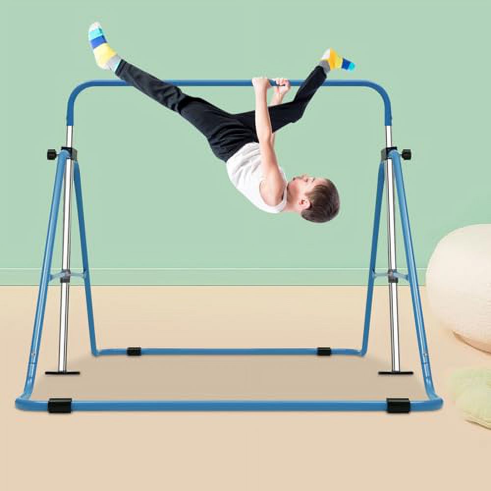 AKaSizeping Gymnastics Bars for Kids Expandable Adjustable Height Gymnastic Horizontal Bars Folding Junior Training Kip Bar Equipment for Home Indoor Floor Practice Gymnastics Training