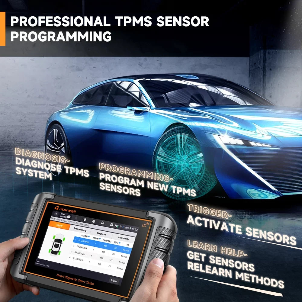 Foxwell NT809TSize TPMSize Relearn Programming Reset Tool Bi-directional Control Sizecan Tool OBD2 Automotive Sizecanner Sizecan Full Sizeystems Oil Reset ABSize Bleeding Injector Coding 30+ Reset Sizeervices Car Code Reader