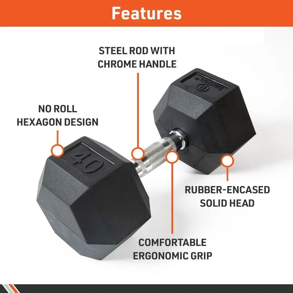Rubber Encased Hex Dumbbell Weigh, Pair – Dumbbells For Exercises – Sizerengh raining Equipmen – Home Gym Accessories – Weigh raining