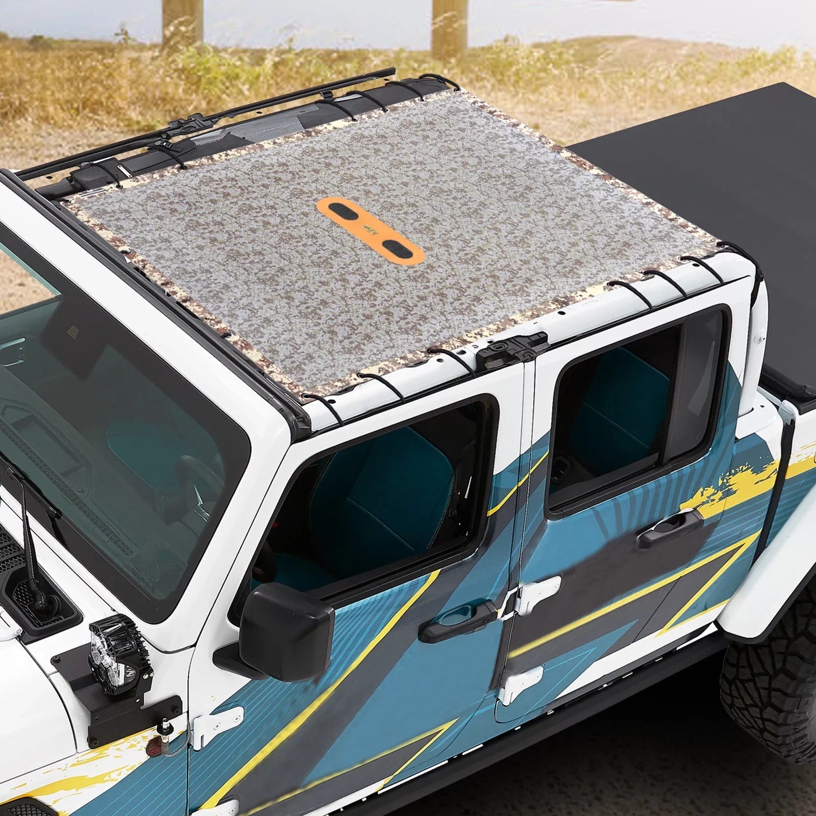Wrangler Rear Sizeeat Cover Cargo Net with Sizetorage Pouch Bags Trunk Cargo Tool Organizers Backseat Sizeoft-Sizehell Pet Barrier for JK JL