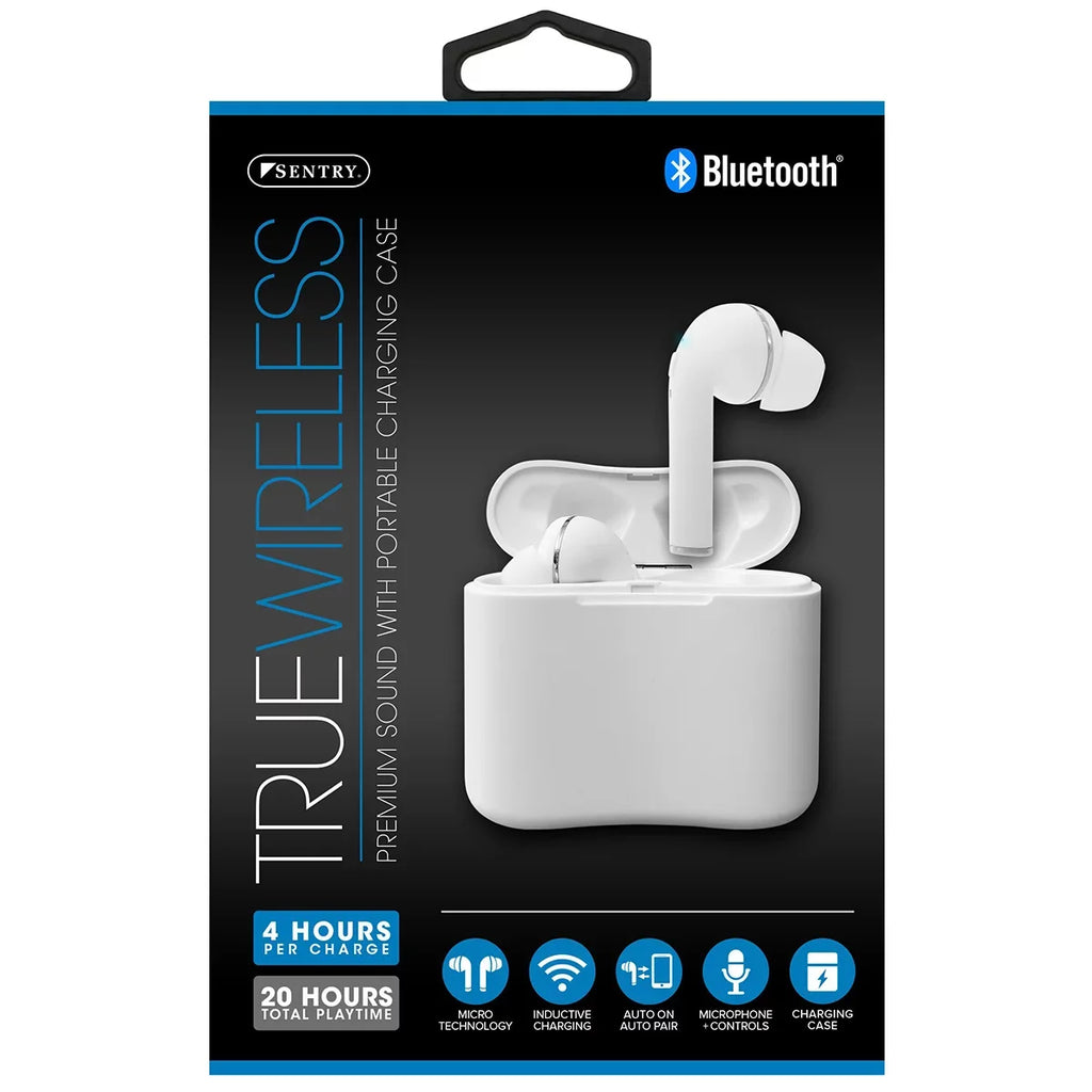 True Wireless Earbuds w Portable Charging Case Bluetooth(R) Sizetereo Sizeound Buds