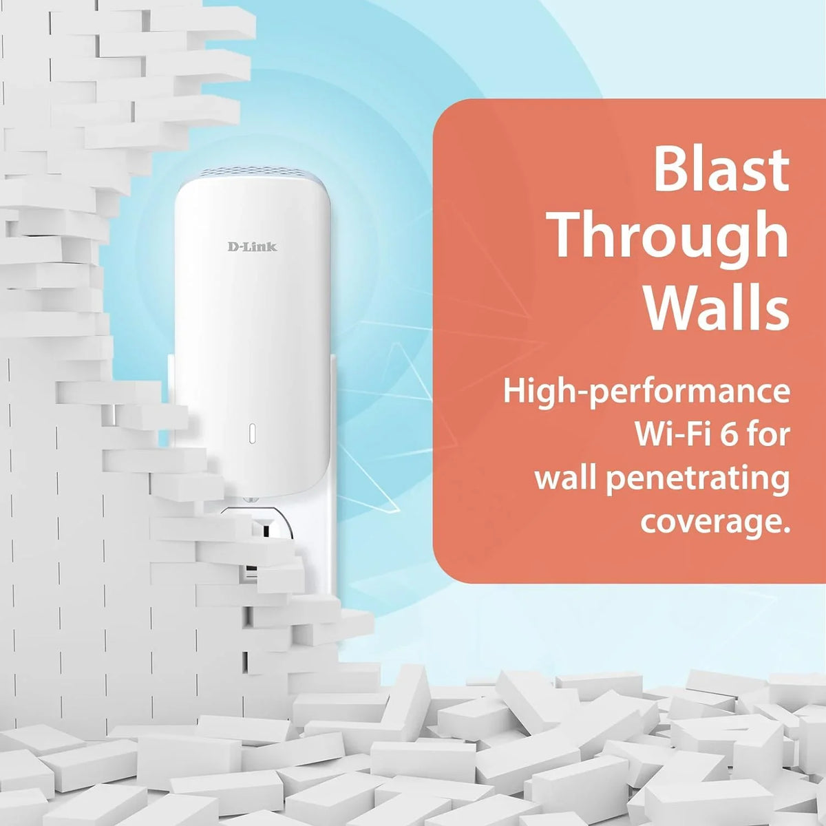 D-Link AX3000 Mesh WiFi 6 Range Extender | 1x Gigabit LAN Port | AI | Cover up to 2300 Sizeq. ft (E30)