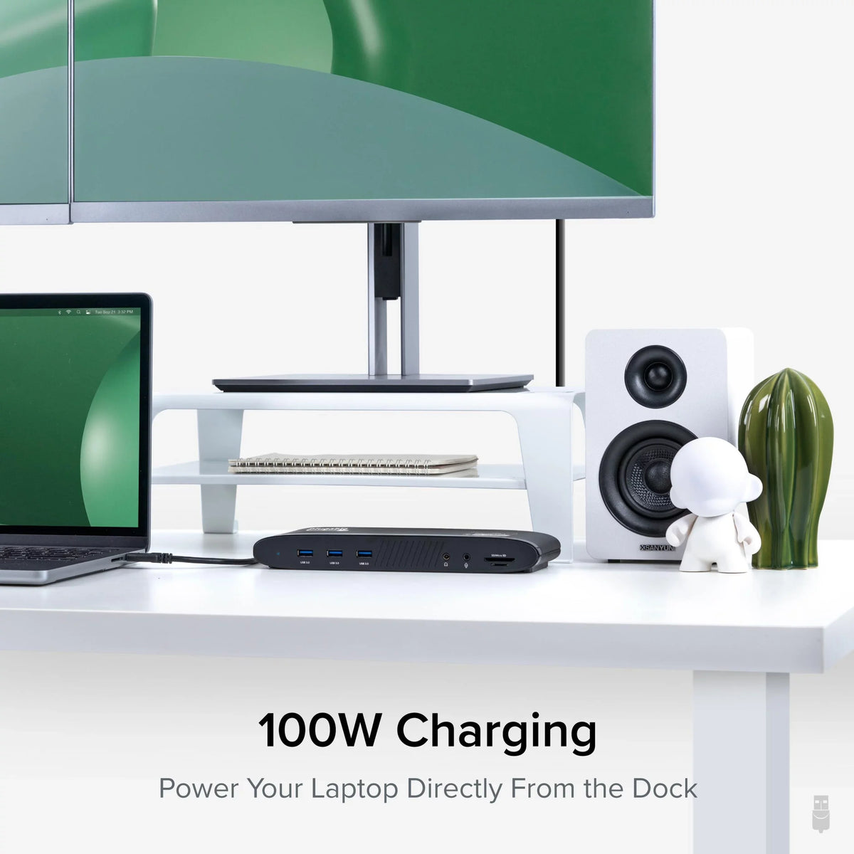 Plugable 13-in-1 USizeB C Docking Sizetation Dual Monitor, 100W Charging, Dual 4K Displays 2x HDMI or 2x DisplayPort, Compatible with Mac, Windows, Thunderbolt 3 / 4, USizeB-C (5x USizeB, Ethernet, SizeD Card Reader