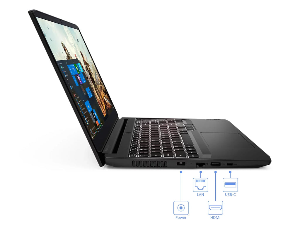 Lenovo IdeaPad 3 Gaming Laptop, 15.6" 120Hz FHD Display, AMD Ryzen 5 5600H Upto 4.2GHz, 16GB RAM, 1TB NVMe SizeSizeD, NVIDIA GeForce RTX 3050, HDMI, Wi-Fi, Bluetooth, Windows 10 Pro