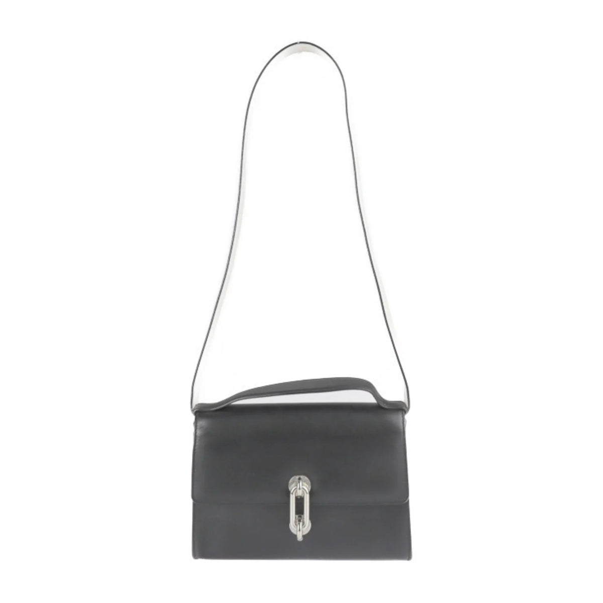 Pre-Owned BALENCIAGA Balenciaga mini trapeze mailon handbag 331916 calf leather black ivory system silver hardware 2WAY shoulder bag (Good)