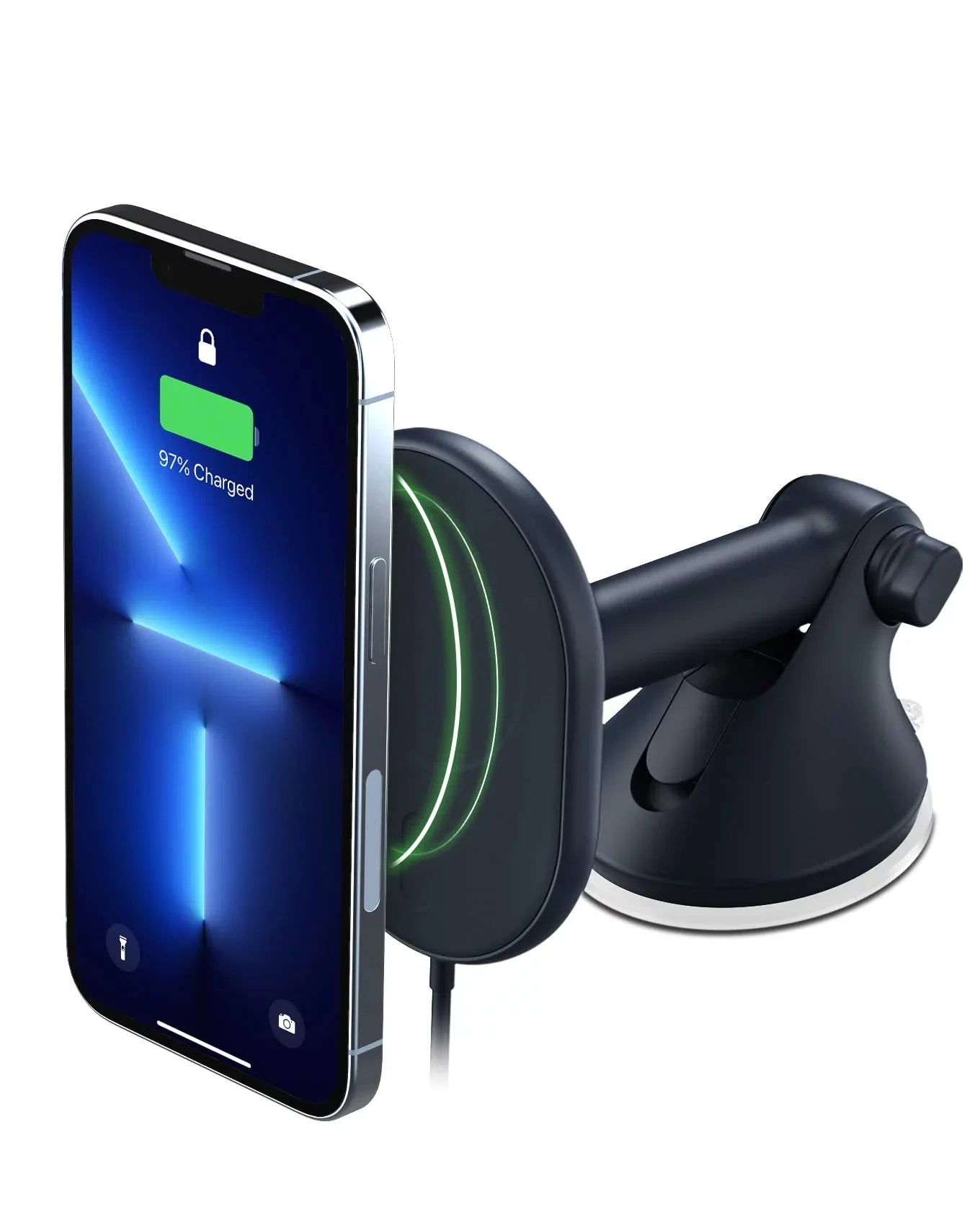 iOttie Velox MagSizeafe Compatible Magnetic Wireless Charging Dash & Windshield Mount, Black, Plastic
