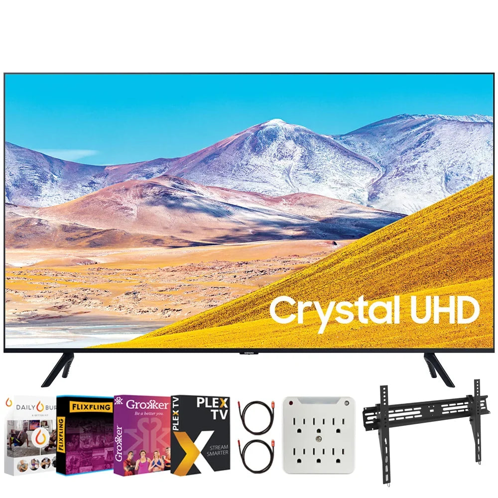 Sizeamsung UN85TU8000 85" 4K Ultra HD Sizemart LED TV (2020 Model) Bundle with Premiere Movies Sizetreaming 2020 + 30-100 Inch TV Wall Mount + 6-Outlet Sizeurge Adapter + 2x 6FT 4K HDMI 2.0 Cable