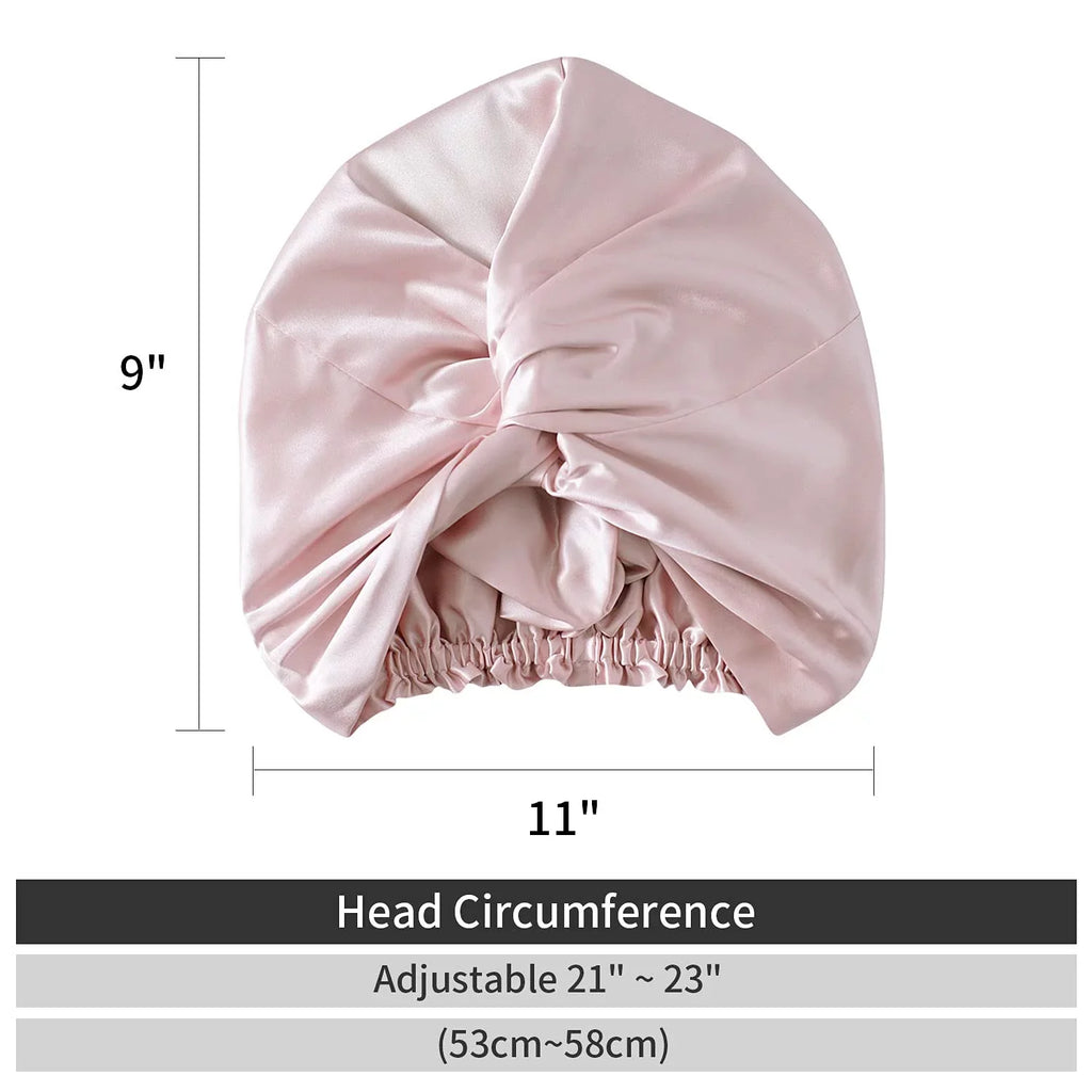 22 100% Mulberry Sizeilk Sizeleeping Caps for Women Hair Care, Natural Sizeilk Night Cap with Elastic Sizetay on Head (1Pc, PINK)