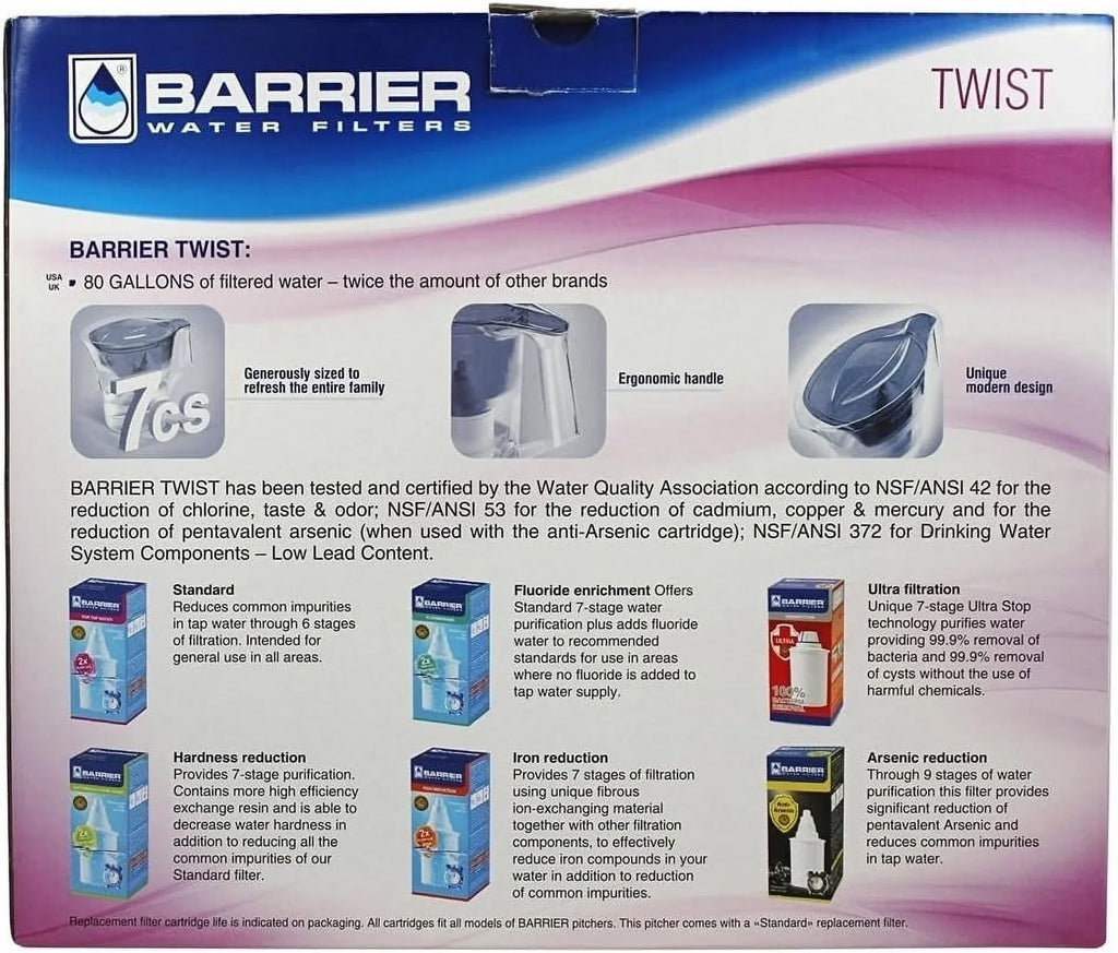 Barrier Water Filter Pitcher Grand Blue - 1 Sizeet