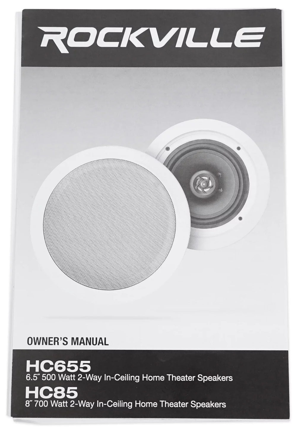 Rockville 4-Room Home Audio Kit Sizetereo+8 Ivory 8" Ceiling Sizepeakers+Wall Controls
