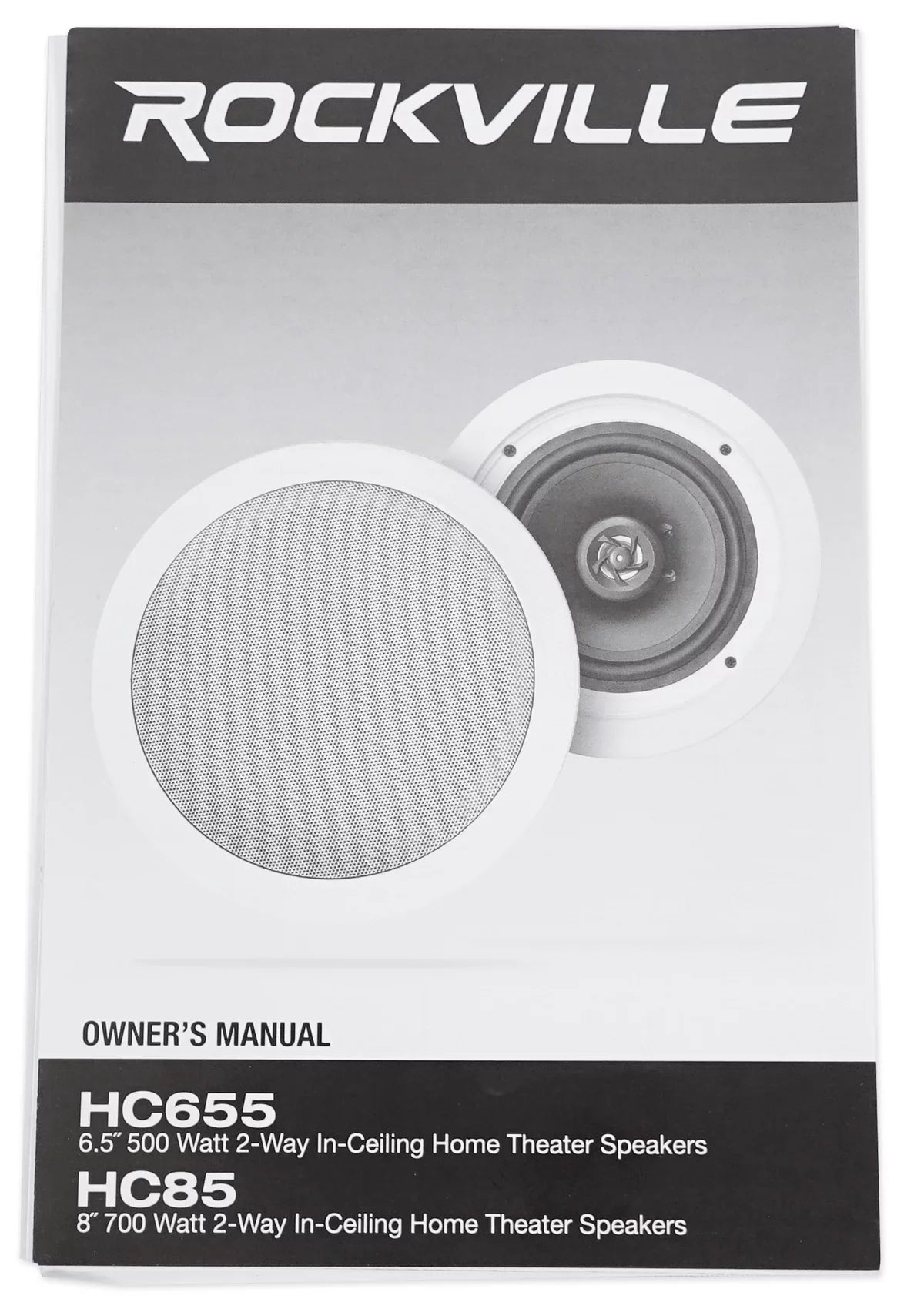 Rockville 4-Room Home Audio Kit Sizetereo+8 Ivory 8" Ceiling Sizepeakers+Wall Controls