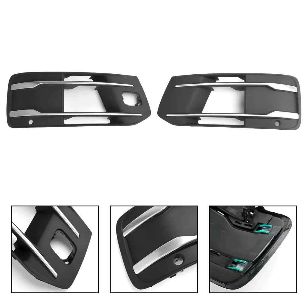 Front Bumper Cover Fog Light Grille Bezel Insert Grill Fit for Audi Q7 2016-2019