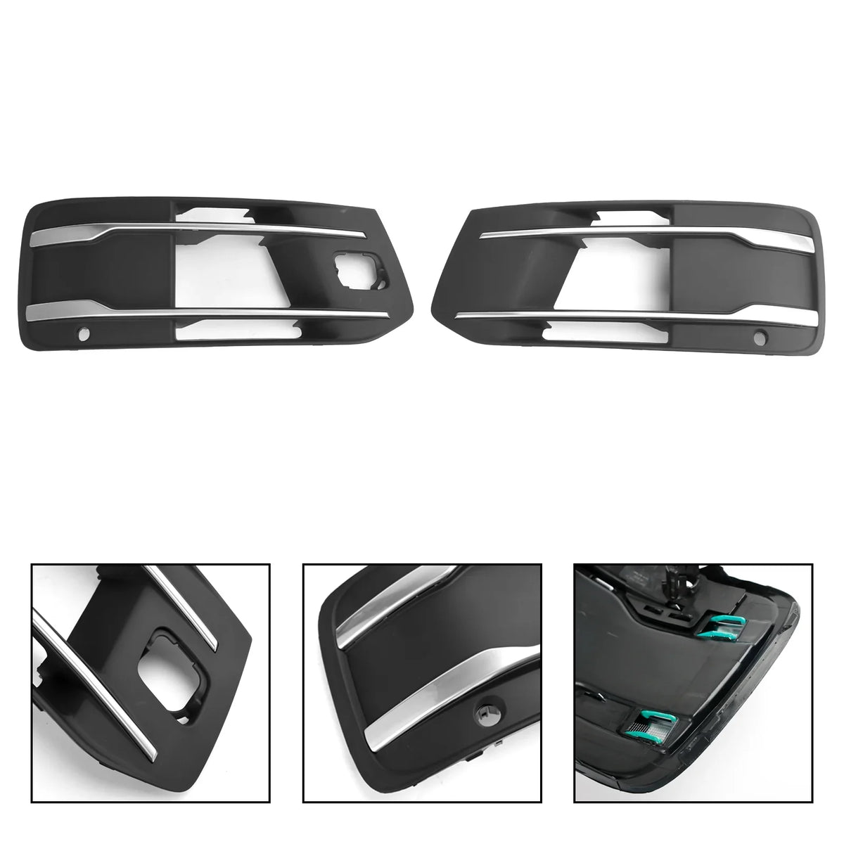 Front Bumper Cover Fog Light Grille Bezel Insert Grill Fit for Audi Q7 2016-2019