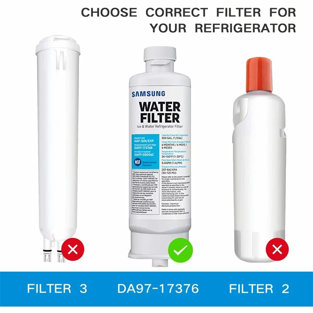 Replacement For HAF-QIN/EXP, DA97-17376B, DA97-08006C, HAF-QIN Refrigerator Water Filter 3 Pack