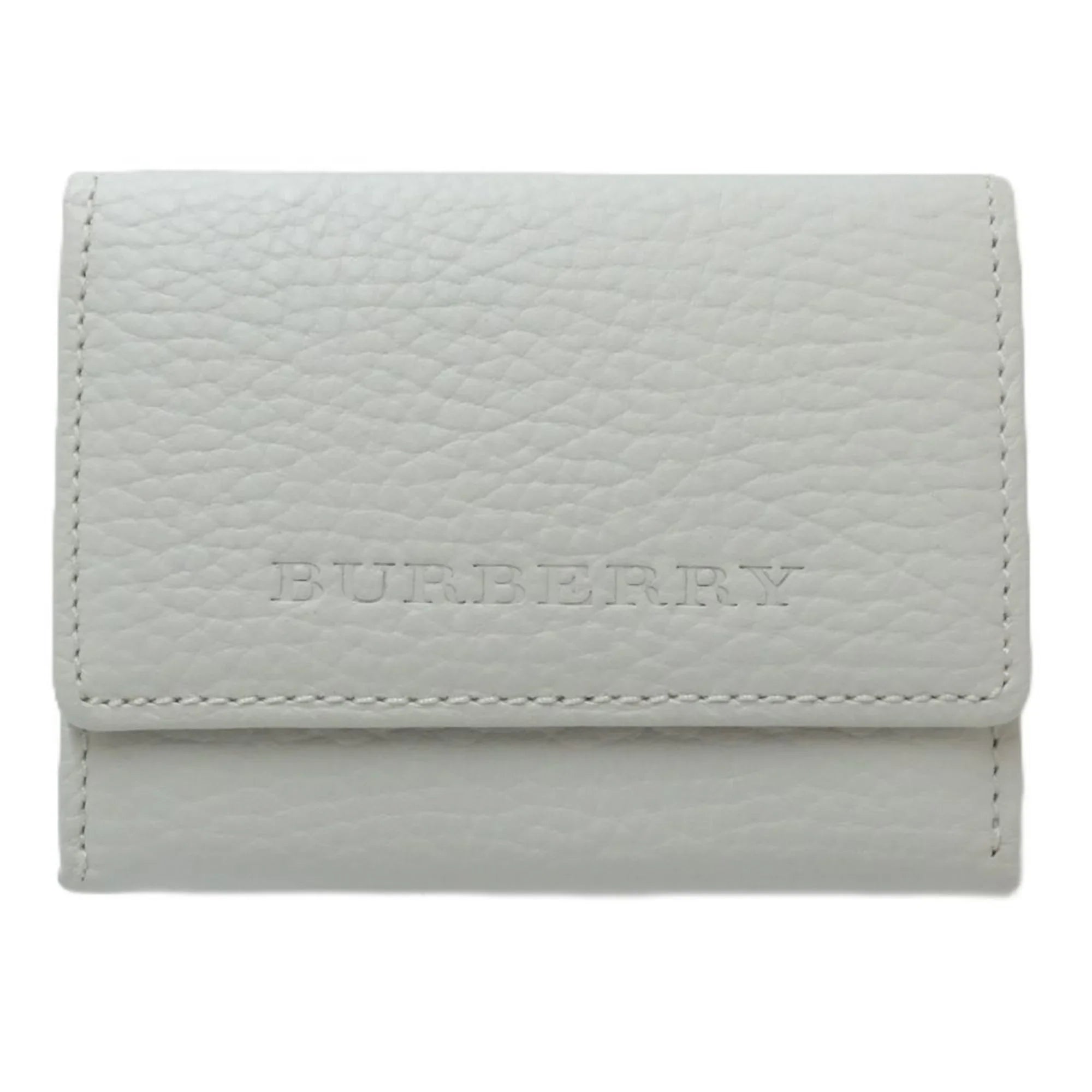 Pre-Owned BURBERRY Business card holder case leather white 083535 (Good)