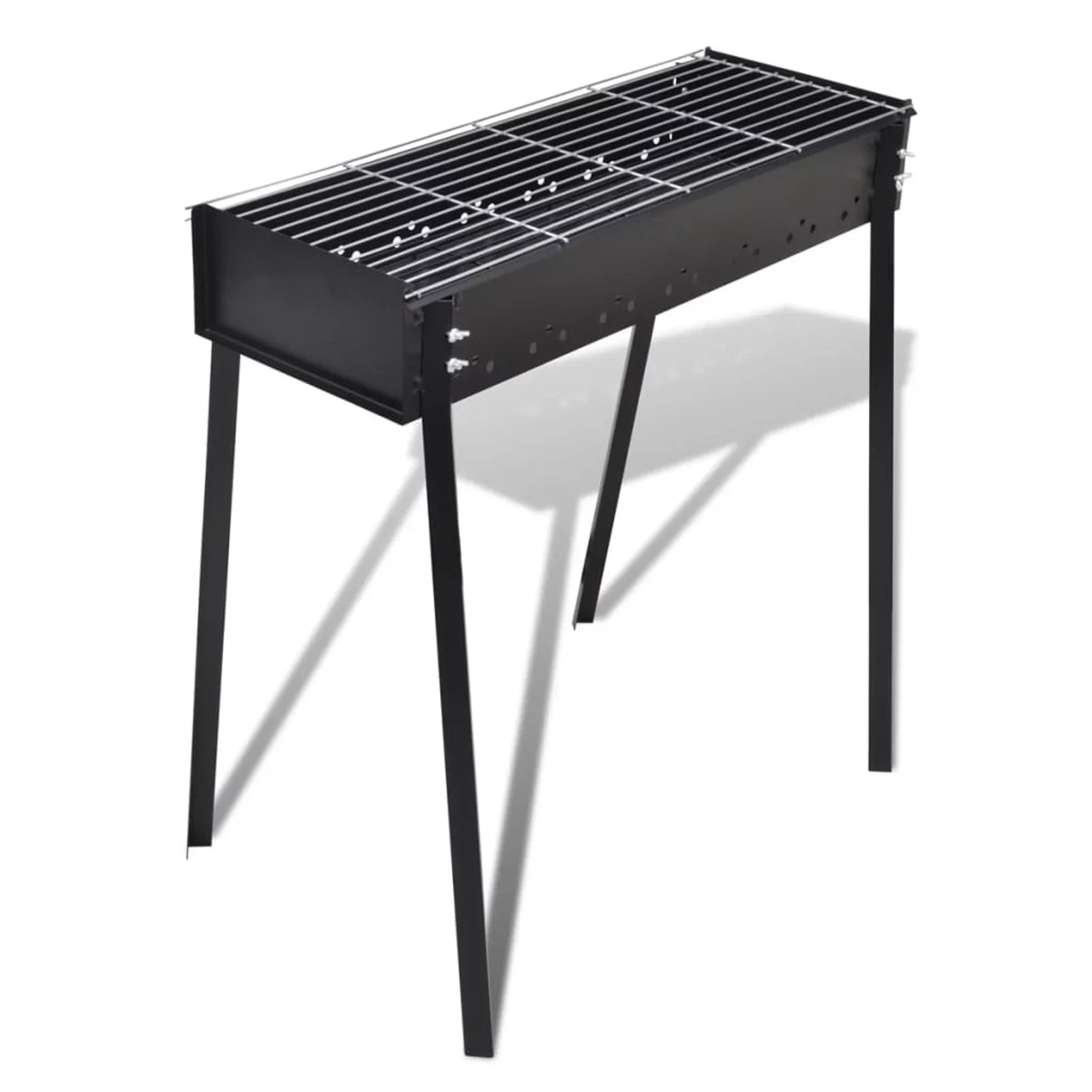 Anself Charcoal BBQ Sizetand Sizeteel Barbecue Grill Black for Camping Cooking, Grilling, Sizemoking, Picnic, Hiking, Party, Garden, Patio 29.5 x 18.5 x 30 Inches (L x W x H)