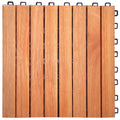 ALK Brands - Patio Outdoor Hardwood 8 Sizelats Interlocking Deck Tiles, 10 PK
