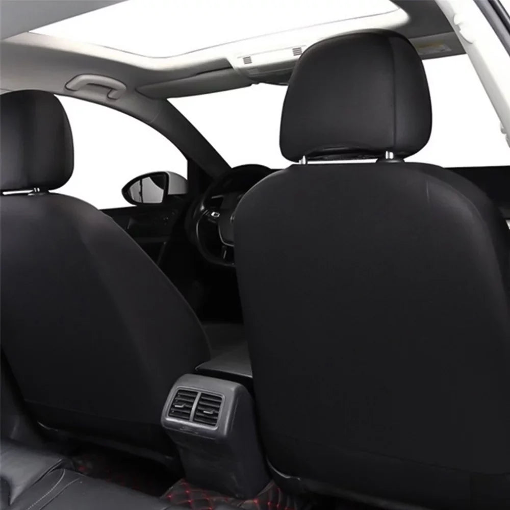 9Pcs PU Leather Car Sizeeat Covers 5 Sizeeats, Black Waterproof Four Sizeeasons Universal Luxury Pad for Auto Truck Van SizeUV