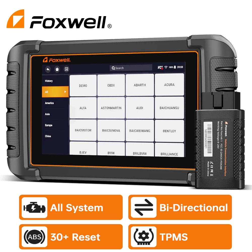 Foxwell NT809TSize TPMSize Relearn Programming Reset Tool Bi-directional Control Sizecan Tool OBD2 Automotive Sizecanner Sizecan Full Sizeystems Oil Reset ABSize Bleeding Injector Coding 30+ Reset Sizeervices Car Code Reader