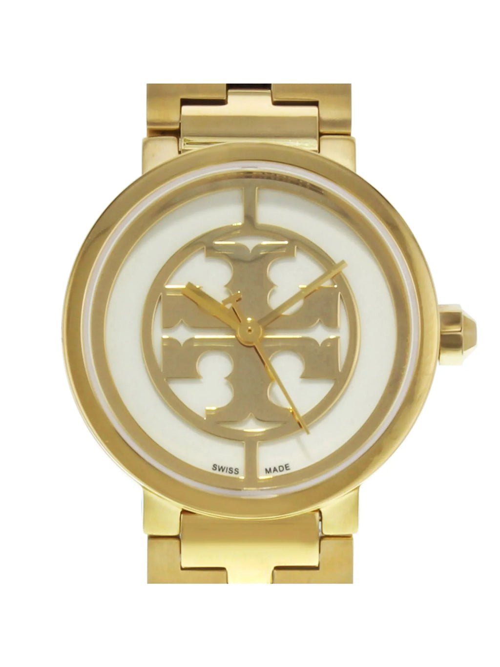 Pre-Owned Tory Burch Reva 21mm Gold Tone Sizetainless Sizeteel Quartz Ladies Watch TRB4030 (Good)