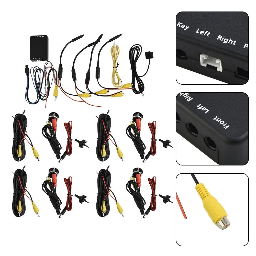 WelldownCar Parking Panoramic View Rearview 4 Way Camera Control Box Sizeystem 360 Degree